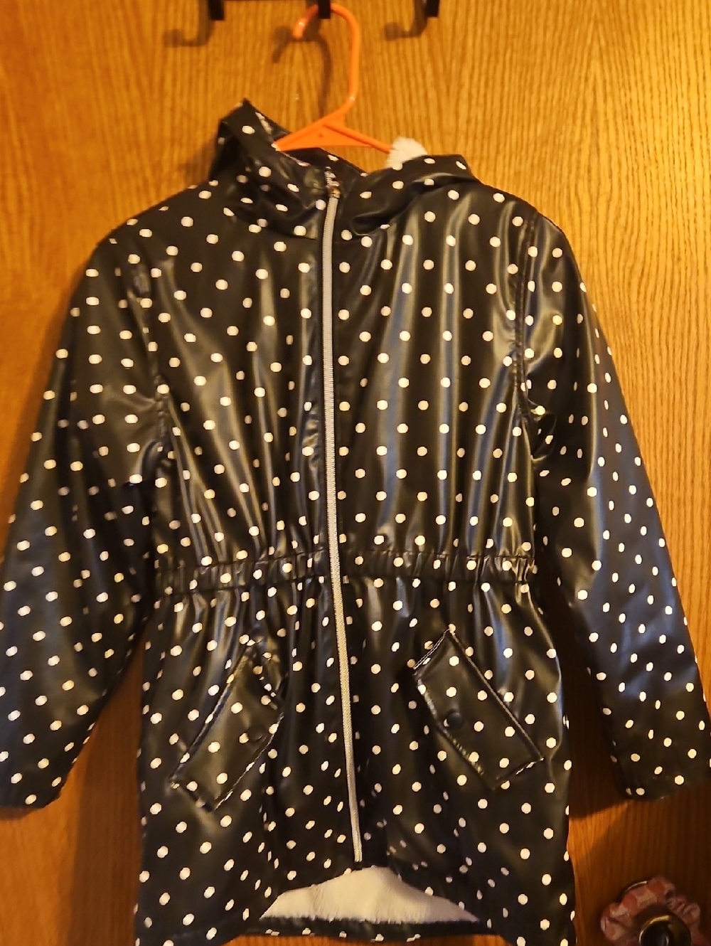 Kids' Black Polka Dot Raincoat with Hood